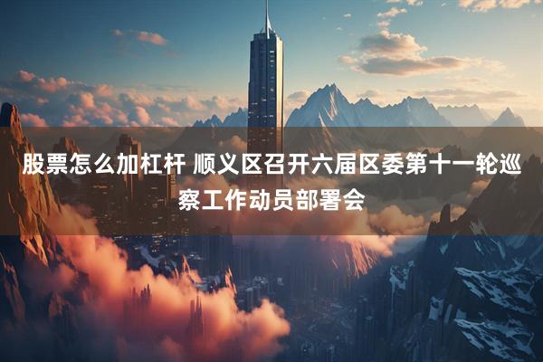 股票怎么加杠杆 顺义区召开六届区委第十一轮巡察工作动员部署会